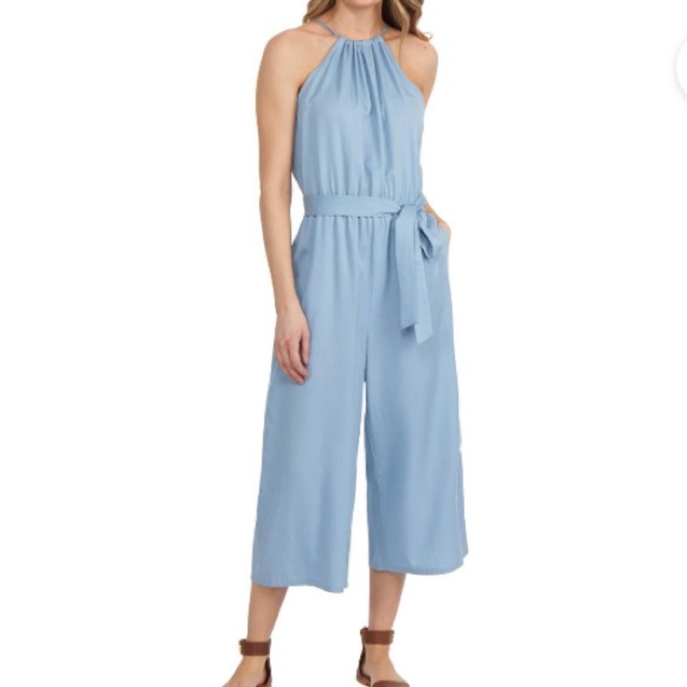 BNWT Mexx halter neck blue denim jumpsuit